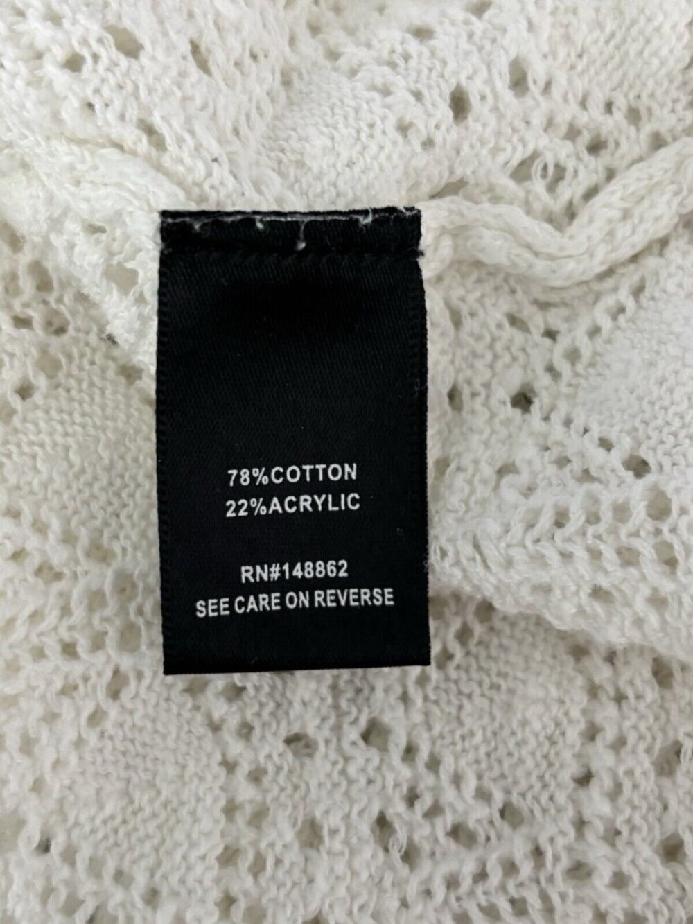 Torrid Open Stitch Pullover V-neck Cinched Front Sweater  Color White Size 2 - Picture 5 of 5